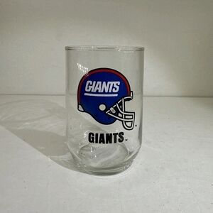 Giants Logo Glass Tumbler From Mobile Oil Collection, 12 oz. Excellent Condition